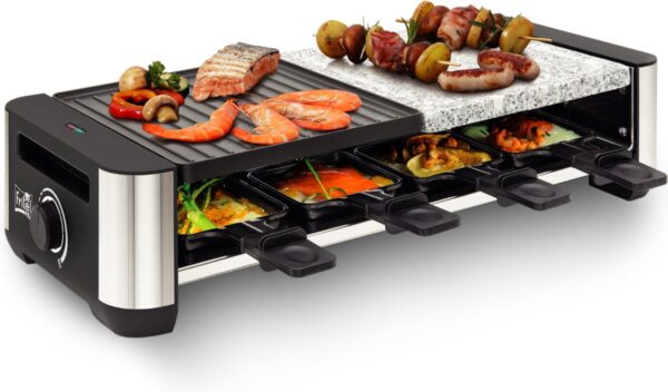 FRITEL RSG 3280 - Raclette grill met 2 in 1 bakplaat, steengrill en raclette functie - 1400 W (5410585428406)