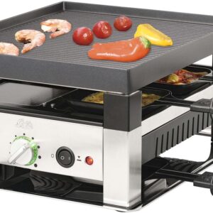 Solis Raclette & Pizza Grill - Gourmetstel 4 Personen - Raclette Gourmet Stel - Tafelgrill met 4 Verschillende Functies (7611210977605)