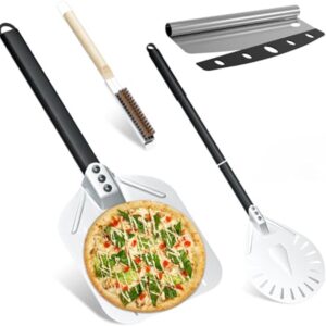 4-delige pizza set met geperforeerde pizzaschep, pizzasnijder, en ovenborstel (6154004910965)