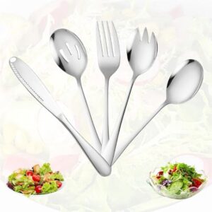 5-delige RVS Salade Set - Saladescheppen en Vorken voor Perfecte Bereiding (6154013373331)
