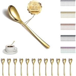 Gouden Theelepels Set van 12 - Roestvrijstalen IJslepel, Dessertlepel en Koffielepel - Vaatwasmachinebestendig (6154004019002)