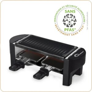 Little Balance 8559- Raclette & gourmetset - 2 personen - 320 Watt - PFAS vrij - zwart (3760240785590)