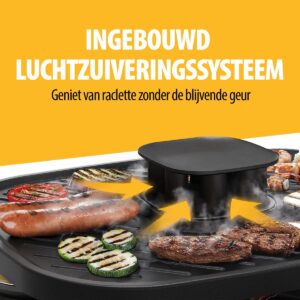 Tristar Gourmetset - RA-2760 Clean Air - Ingebouwde afzuiging - 1100W - Bakplaat 6 personen (4082300853858)