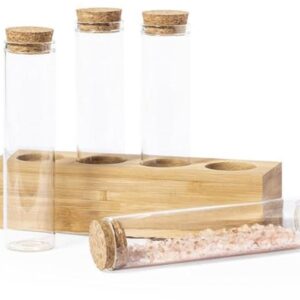 Kruidenset met 4 Glazen Reageerbuisstijl voor Koken en Botanicals (9101043849036)