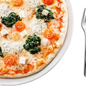Luxe 6-delige Pizzaset voor Twee Personen - Porseleinen Borden en Roestvrijstalen Bestek (9101025469474)