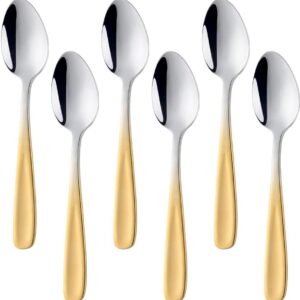 Luxe 8-Delige Koffielepelset RVS - Goudkleurig Gradient - Dessert- en Theelepels (9101029296496)