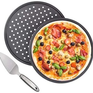 Niet-stick Pizza Pannen Set - Geperforeerde Pizza Plaat met Pizzaschep en Kookgereedschap (9101002148866)