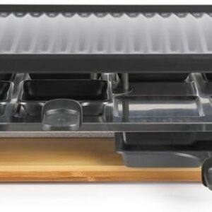 Raclette Gourmet Set voor 8 Personen - 1200W Grill met Bamboe Details (9101026677601)