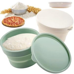 Silicone Pizza Dough Box Set - 2 Piece Non-Stick Collapsible Pizza Ball Container (9101001595494)