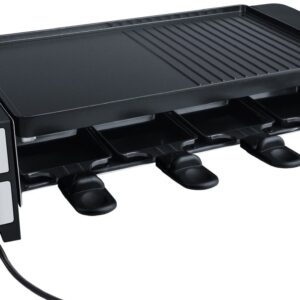 Steba RC180 Gourmetstel met omkeerbare Grill & Bakplaat - Raclette - Crepemaker 8 personen - 24x40 cm - PFAS-vrije coating - Regelbare thermostaat - incl. 8 spatels en pannetjes (4011833304452)