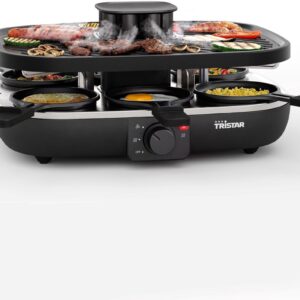 Tristar Gourmetset - RA-2760 Clean Air - Ingebouwde afzuiging - 1100W - Bakplaat 6 personen - Zwart (8711658519920)