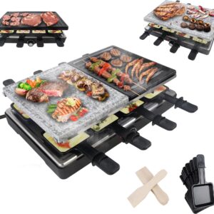 ACXIN Raclette Grill 8 Personen - 1400W - Elektrisch met Granietplaat en Grillplaat (0751203694922)