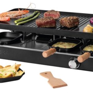 BOSKA Gourmet Party - Gourmetstel voor 8 Personen - Met omkeerbare grillplaat - Beukenhout en Staal (8713638060750)