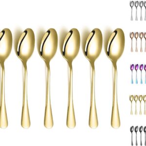 Gouden eetlepels set van 6 - Roestvrijstalen tafellepels met titanium gouden plating (9101015608098)