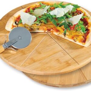 Pizzabord met Pizzasnijder Set van Bamboe - Ø 32 cm, Dikte 1 cm - Geschikt voor Thuisgebruik (9101015759400)