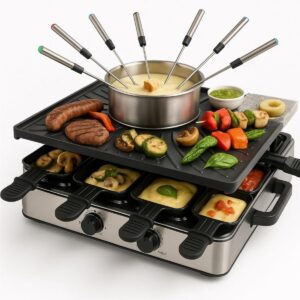 Aurixi® Gourmetstel 8 personen - Gourmetstellen - Gourmet - Zwart - ‎40cm x 27cm x 20cm (6153549474406)