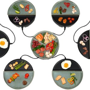 Bourgini Chef's Dinner Party Gourmetstel - Glazed Grey - 6 Personen - Bakplaat - PFAS-vrij - Vaatwasserbestendig (8721154800620)