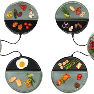 Bourgini Chef's Dinner Party Gourmetstel - Glazed Grey - 8 Personen - Bakplaat - PFAS-vrij - Vaatwasserbestendig (8721154800675)