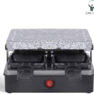 LifeStages - Gourmetstel 4 Personen - Raclette Apparaat - 4 Personen 600w + Grill Steen (8721197529076)