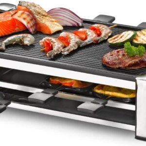 SAVI® Gourmetstel 8 Personen - Gourmetstel - Gourmetstel 4 Personen - Zwart/Zilver - 27cm x 55cm x 12cm (6153248216253)