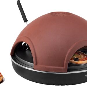 Tristar Pizza Festa Gourmet PZ-9154 - Pizza Gourmetstel 4 personen - Terracotta pizzaoven - Pizza Gourmetset met RVS bakplaat - Inclusief 4 spatels en uitsteekvorm (8713016094285)