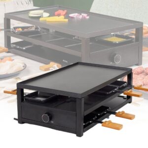 White-Label® Gourmetstellen - Raclette - Teppanyaki Bakplaat - Zwart (6152731042065)
