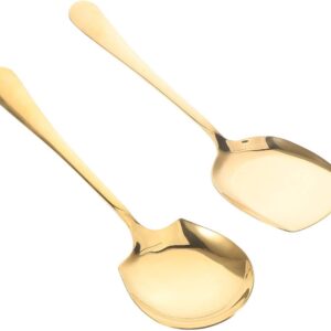 2 Stuks Gouden Serveergerei Lepels voor Restaurant en Thuisgebruik (9101037724998)