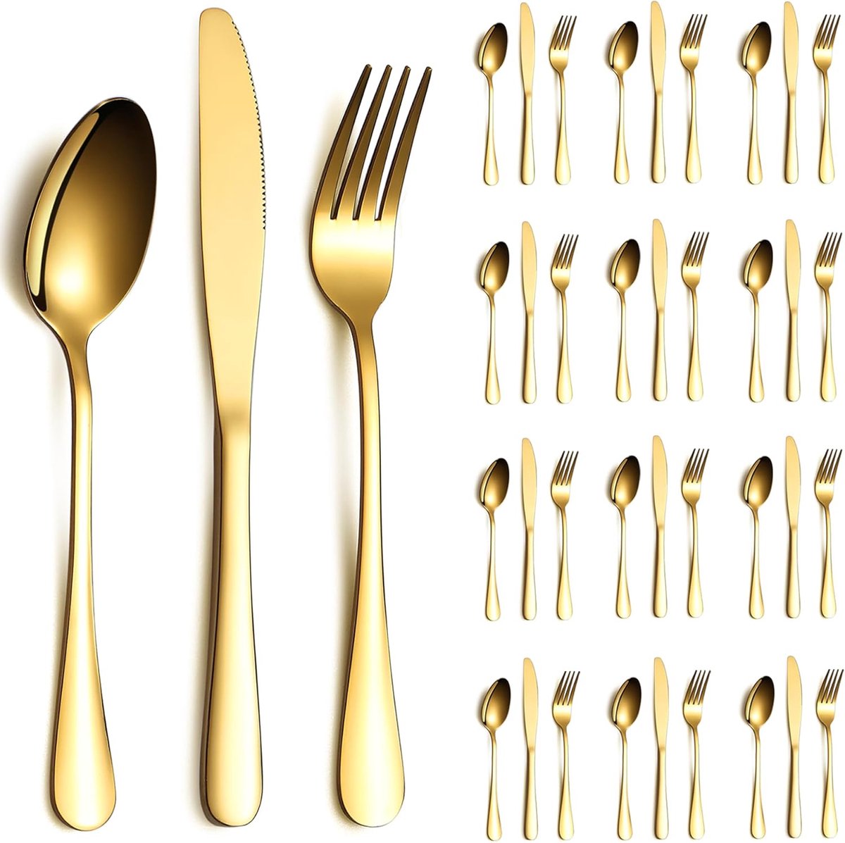 36-delige Gouden Bestekset voor 12 Personen - Perfect voor Feesten en Diner (8721316414085)