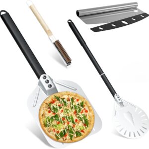 4-delige pizza set met geperforeerde pizzaschep, pizzasnijder, en ovenborstel (9101138314043)