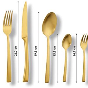 42-delig Gold Edition Eetbestek voor 6 Personen - Luxe Roestvrij Staal, Gematteerd, Inclusief Opbergcassette (6153910873869)