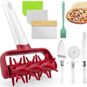 8-delige Pizza Accessoireset: Deegroller, Pizzasnijders, Schrapers & Bakborstel (9101064500411)