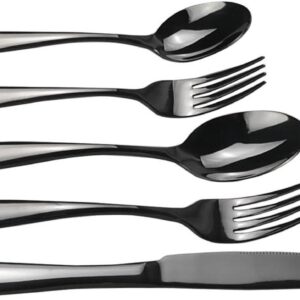 Bestekset 40 Delen - Roestvrij Staal - Dagelijks Gebruik - Krasbestendig Mat Zwart - Voor 8 Personen (9101180337502)