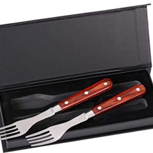 Chique Steakvorkset van Roestvrij Staaldesign - 2 Stuks (6153806867804)