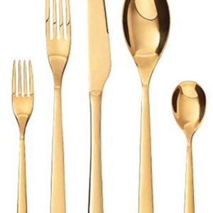 Elegante 10-delige bestekset voor 2 personen van roestvrij staal met gouden afwerking (9101007164076)