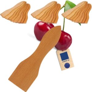 Gourmet Spatels - Kersenhouten Spatel Set - Gourmetten Pannetjes Beschermen - Set van 8 stuks - 13 cm lengte - Houtkleur (9101169844793)