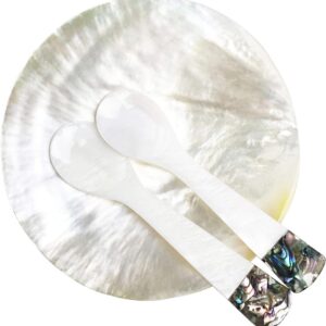 Kaviaar Lepel Set - Parelmoer Lepels - Luxe Dineren - Met Groene Abalone - 3 Delige Set (9101173686785)