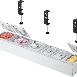 Pizza Ingrediëntenhouder en Bijgerechtenhouder - Roestvrijstalen Container met Deksel voor Grill en Keuken - 6 Stuks (9101139085072)