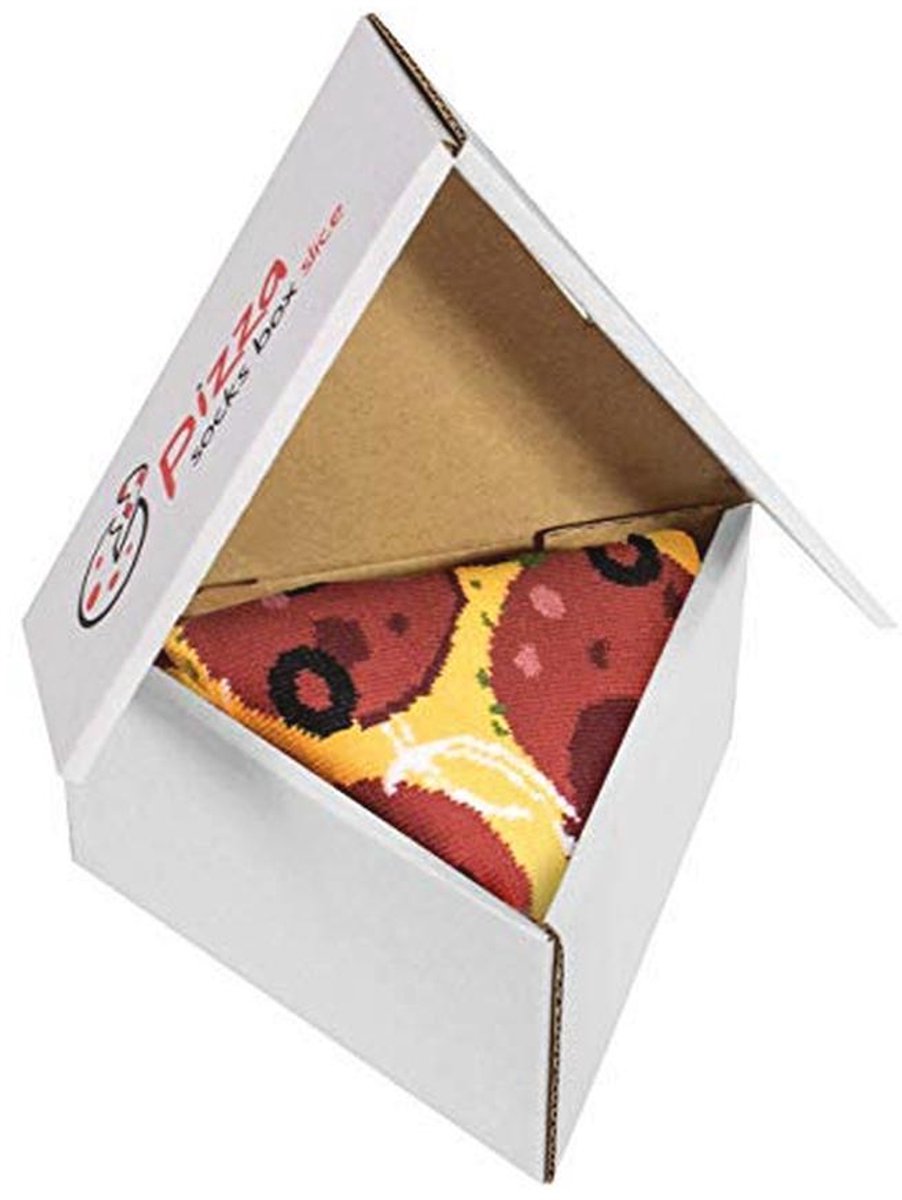 Pizza Sokken Box - Peperoni - Unieke Sokken voor Mannen en Vrouwen (9101004508811)