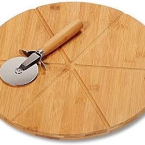 Pizza bord en pizzasnijder van FSC-gecertificeerd bamboe - Ø 32 cm (9101064978999)