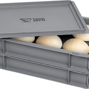 Pizzaballenbox met deksel - Ideaal voor pizzadeeg en zuurdeeg fermentatie - Ruimtebesparende pizza-accessoires 30x40x8 cm (9101139122654)