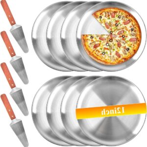 Pizzablikken Set - Bakplaten Bakken - Thuis Restaurant - Antiaanbaklaag Hittebestendig - 30cm Rond - Zilver (9101180292214)