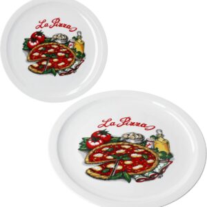 Pizzaborden Porcelain Set van 2 30,5cm voor 2 Personen XL Porselein Platte Borden (9101148984571)