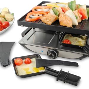 RUX® Gourmetstel 4 personen - Gourmetstellen - Gourmet - Zwart en Zilver -‎ 26cm x 30cm x 13cm (6155947627637)