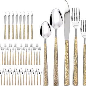 Roestvrijstalen Bestekset - Zilverwerk Set - Formeel Diner - Goudkleurige Afwerking - 40 Delig - Zilver (9101175162843)
