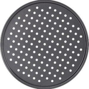 Ronde pizzabakplaatset (2 stuks) - Pizzabaknet geschikt voor geperforeerd koelnet en geperforeerde mat - Zwart (6445706664127)