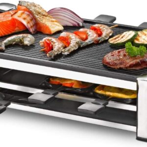 SAVI® Gourmetstel 8 personen - Gourmetstellen - Gourmet - Zwart/Zilver - ‎27cm x 55cm x 12cm (6153246850848)