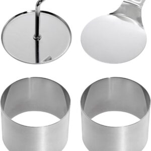 Set Rond Voedselvormen 4-delig met Stempel en Lifter, Roestvrij Staal, Voor Desserts en Portioneren (9101031789764)