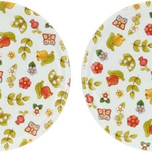 Set van 2 Pizza Borden met Fris Bloemenpatroon (9101129852745)