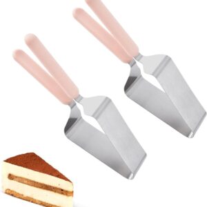 Set van 2 taartclips van roestvrij staal, verstelbare triangulaire taartsnijder voor feesten, bruiloften en evenementen (2597404102785)