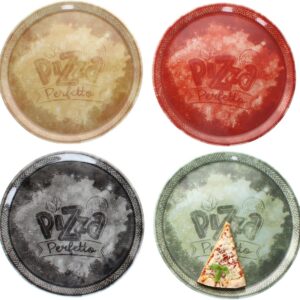 Set van 4 Grote Porseleinen Pizzaborden (Ø 31,5 cm) in Kleuren - Ideaal voor Pizza en Flammkuchen (9101028390621)